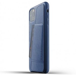 Mujjo Full Leather Wallet pouzdro iPhone 11 Pro Max modré