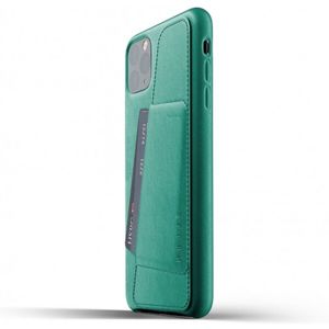 Mujjo Full Leather Wallet pouzdro iPhone 11 Pro Max zelené