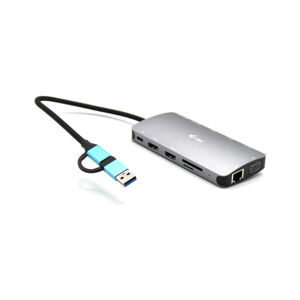 i-tec USB 3.0 USB-C/TB3 3x Display Metal Nano Dock with LAN + PD 100 W