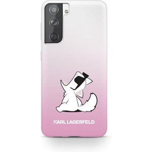 Karl Lagerfeld PC/TPU Choupette Eats kryt Samsung Galaxy S21 Gradient růžový