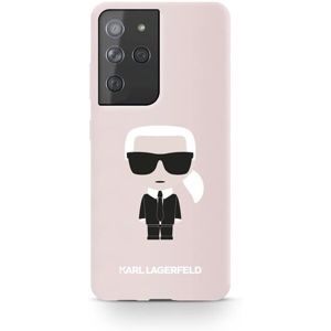 Karl Lagerfeld Iconic Full Body Silikonový kryt Samsung Galaxy S21 Ultra růžový