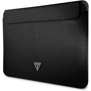 Guess Saffiano Triangle Metal Logo Computer Sleeve 16" černý