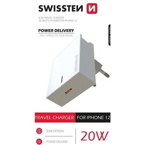 Swissten síťový adaptér s Power Delivery 20W bílá