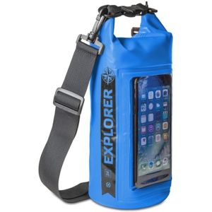 CELLY Explorer voděodolný vak 2L s kapsou na telefon do 6,2" modrý