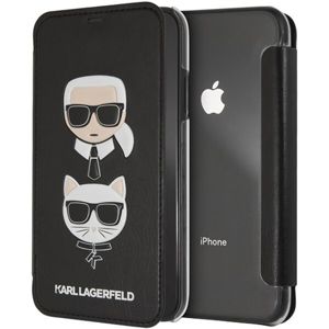 Karl Lagerfeld Karl and Choupette KLFLBKI65KICKC Book pouzdro iPhone XS Max černé
