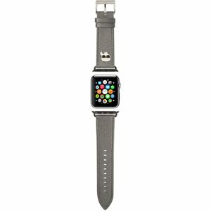 Karl Lagerfeld Karl Head PU řemínek pro Apple Watch 42/44/45mm stříbrný