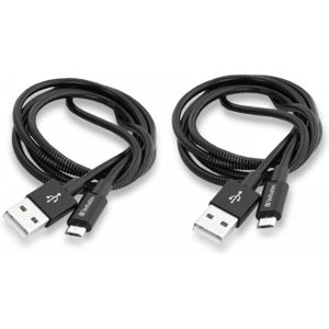 Verbatim datový a nabíjecí kabel s MicroUSB, 100cm duo pack černý