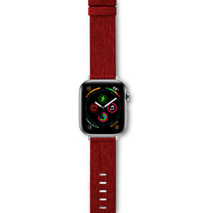 EPICO Canvas bavlněný/lněný řemínek Apple Watch 42/44mm červený