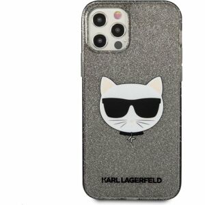 Karl Lagerfeld Choupette Head Glitter kryt iPhone 12 Pro Max černý