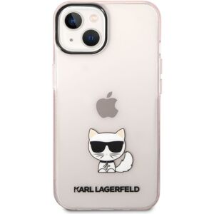 Karl Lagerfeld Choupette Logo kryt iPhone 14 Plus růžový