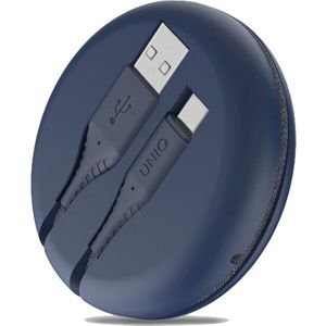 UNIQ HALO USB-A/USB-C kabel s organizérem 1,2m modrý