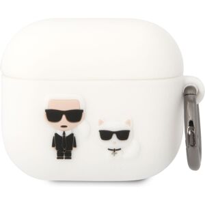 Karl Lagerfeld and Choupette Silikonové pouzdro Airpods 3 bílé