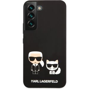 Karl Lagerfeld and Choupette Liquid Silicone Zadní Kryt Samsung Galaxy S22+ černý