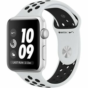 Apple Watch Nike+ 42mm stříbrný hliník s platinovým/černým Nike sportovním řemínkem (2017)