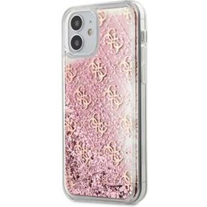 Guess 4G Liquid Glitter kryt iPhone 12 mini 5.4" růžový