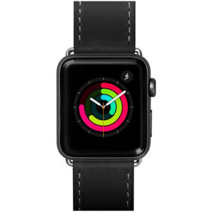LAUT Safari kožený řemínek na Apple Watch 42/44 mm černý