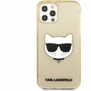 Karl Lagerfeld Choupette Head Glitter kryt iPhone 12 Pro Max zlatý