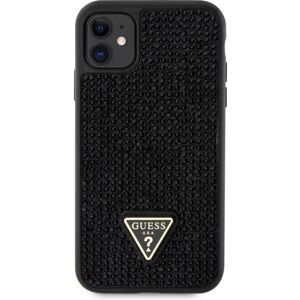 Guess Rhinestones Triangle Metal Logo kryt pro iPhone 11 černý