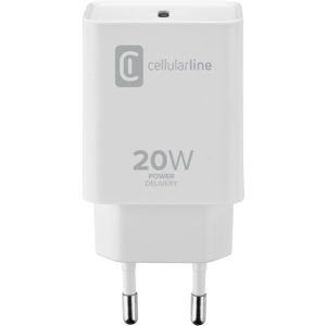 Cellularline USB-C nabíječka pro rychlé nabíjení Apple iPhone/iPad, 20W, bílá