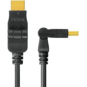 PremiumCord Kabel HDMI A - HDMI A M/M 3m, otočné zlacené konektory