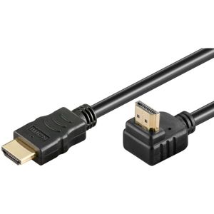 PremiumCord HDMI High Speed+Ethernet kabel, zlacený zahnutý konektor 90° 5m