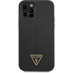 Guess Silicone Line Triangle kryt iPhone 12/12 Pro černý