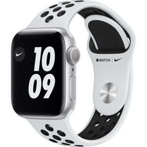 Apple Watch Nike (2020) 40mm stříbrný hliník s platinovým/černým sportovním řemínkem