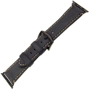 FIXED Berkeley Kožený řemínek Apple Watch 42/44 mm s černou sponou, uhlově černý