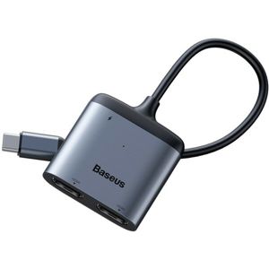 Baseus Enjoy Series USB-C HD x2 4K + PD video-hub šedý