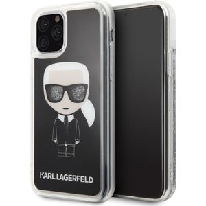 Karl Lagerfeld Ikonik Glitter KLHCN61ICGBK kryt iPhone 11 černý