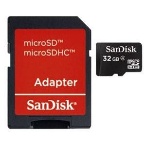SanDisk microSDHC 32 GB class 4 + SD adaptér