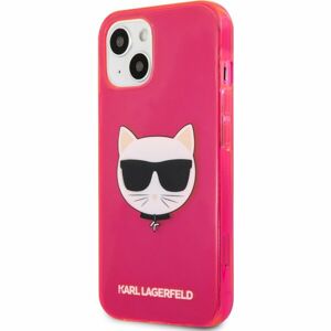 Karl Lagerfeld TPU Choupette Head Case iPhone 13 mini Fluo růžový