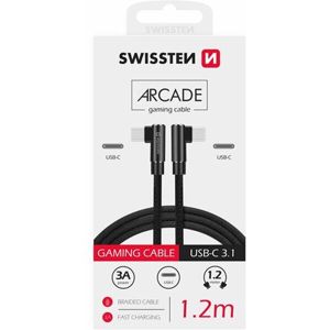 SWISSTEN Arcade Textile kabel USB-C / USB-C 1,2 M černý
