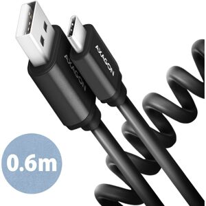AXAGON TWISTER kabel USB-C - USB-A 0,6m černý