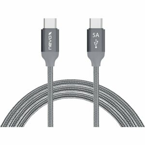 Nevox USB C/USB C kabel 20V/5A (100W) Emark IC, 2m stříbrno šedý