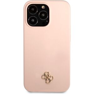 Guess 4G Silicone Metal Logo kryt iPhone 13 Pro Max růžový