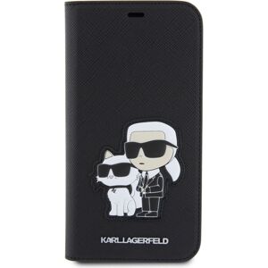 Karl Lagerfeld PU Saffiano Karl and Choupette NFT flipové pouzdro pro iPhone 11 černé