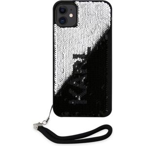 Karl Lagerfeld Sequins Reversible kryt iPhone 11 černý/stříbrný