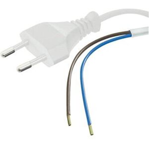 PremiumCord Flexo kabel síťový dvoužilový 230V s vidlicí 3m bílý