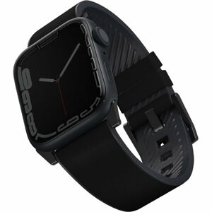 UNIQ Straden voděodolný kožený řemínek Apple Watch 45/44/42mm černý