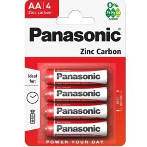 Panasonic Red Zinc AA zinkouhlíková baterie (4ks)