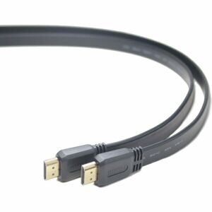 PremiumCord HDMI High Speed + Ethernet plochý kabel, zlacené konektory, 1m