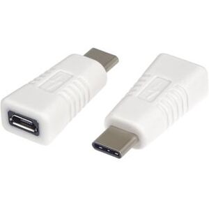 PremiumCord Adaptér USB-C konektor male - micro USB 2.0/female, bílá