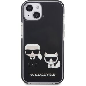 Karl Lagerfeld TPE Karl and Choupette Kryt iPhone 13 černý