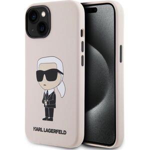 Karl Lagerfeld Liquid Silicone Ikonik NFT Kryt iPhone 15 růžový