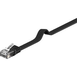 PremiumCord Plochý patch kabel UTP RJ45-RJ45 CAT6 2m černý