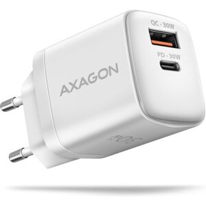 AXAGON ACU-PQ30W nabíječka do sítě 30W USB-A + USB-C bílá