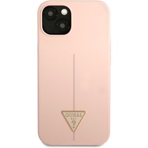 Guess Silicone Line Triangle kryt iPhone 13 růžový