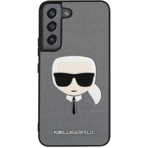 Karl Lagerfeld PU Saffiano Karl Head Zadní Kryt Samsung Galaxy S22 stříbrný