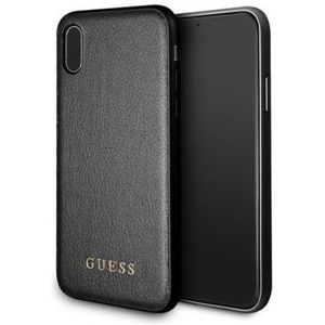 Guess PU Leather Hard Case GUHCI65IGLBK Iridescent iPhone XS Max černé